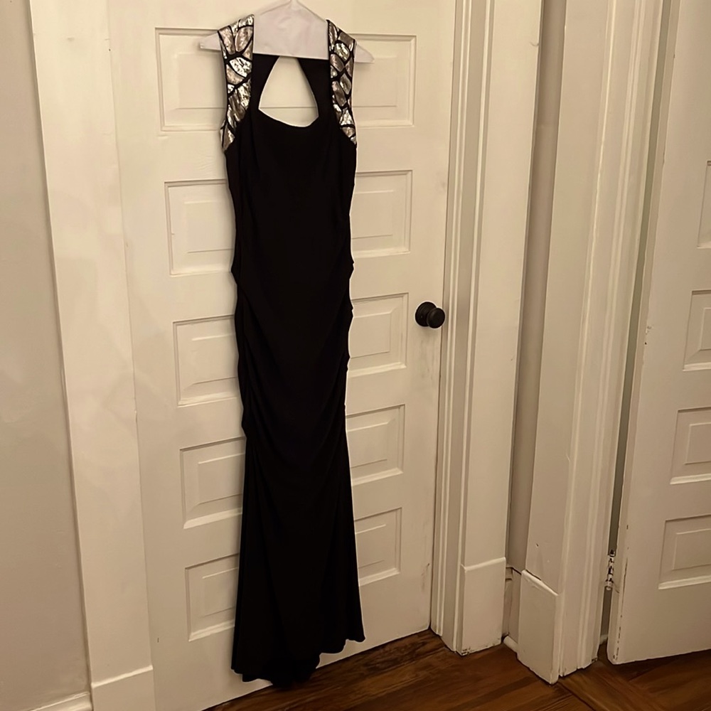 Cache Black Mermaid Dress with Sequins